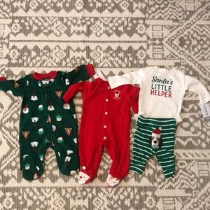 BUNDLE Newborn Carter’s Christmas PJ’s
